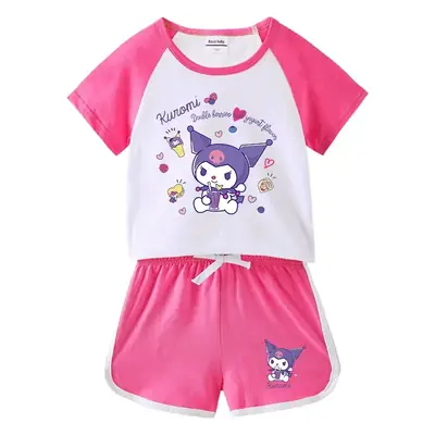 Pink Cartoon Short Shorts for Boys Girls Summer Casual Set
