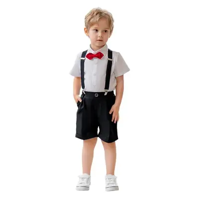 British Boy's Straps Pants Suit Summer Host Suit