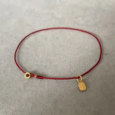 Handwoven Gold XiaoFu Bracelet Red Rope 0.3 Size