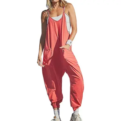 Orange V-Neck Crossbody Dress for Women