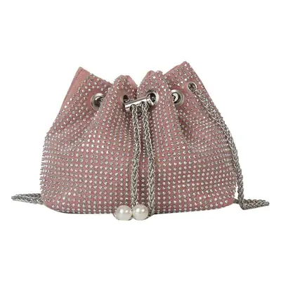 Trendy texture personalized Pearl Rhinestone bag 2023 Summer new full diamond chain shoulder crossbody portable rhinestone bag luggage and leather goods