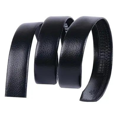 Men's Black Leather Belt with Automatic Buckle