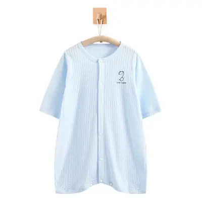 Baby Pajamas White Cotton Long Sleeve Anti-Kick Belly Protection
