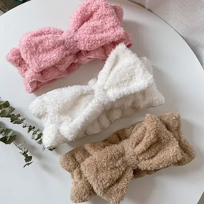 Plush Ruffled Hair Bands with Sweet Butterfly Design