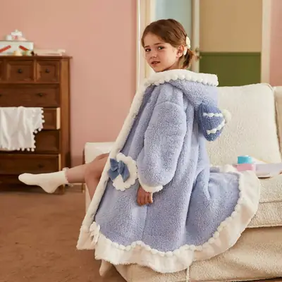Princess Aisha Fleece Nightgown Purple Autumn Winter