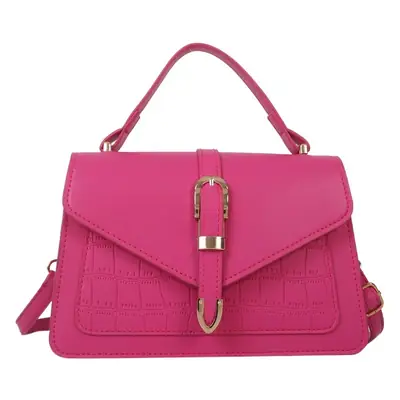 Retro Croc Leather Shoulder Bag Black Women 2026