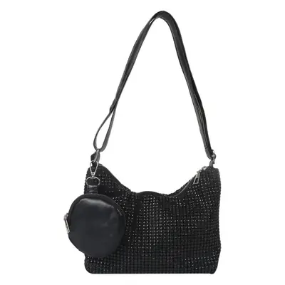 Black Sparkly Shoulder Bag for Women 2023 Spring Summer