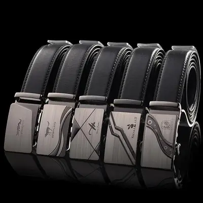 Men's Black Automatic Buckle Belt Business Casual Wear