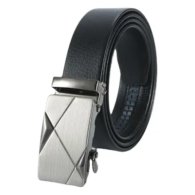 Men's Leather Belt with Automatic Buckle & Rose Gold Finish