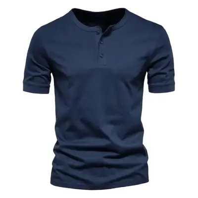 Men's Blue American Henry T-Shirt Short Sleeve Slim Fit