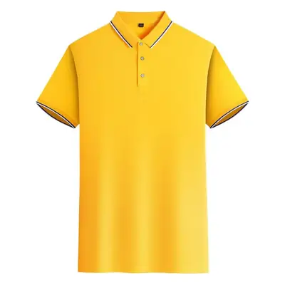 Men Grey Polo Shirt 100% Cotton Summer Ice Silk