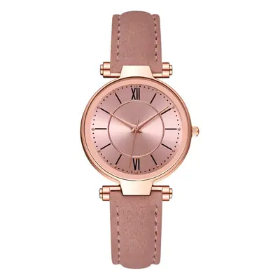 Women's Rose Gold Analog Watch with Blue Dial & Black Strap
