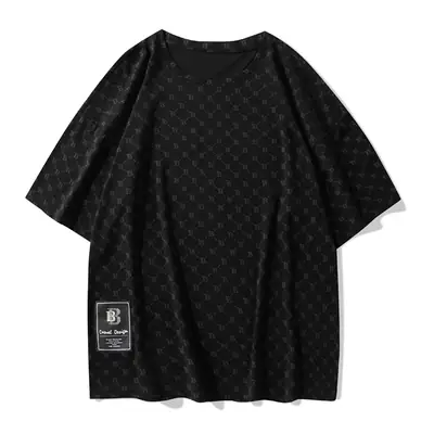 White Printed Loose Fit T-Shirt for Men Women Plus Size