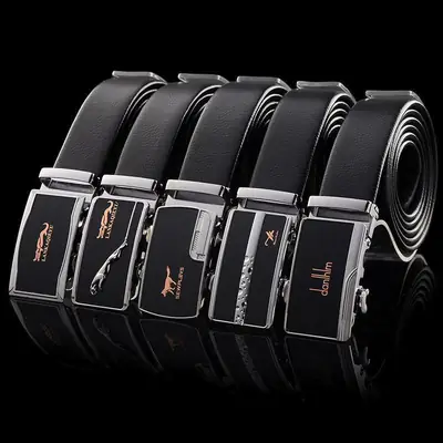Men's Leather Belt with Automatic Buckle, Two-Layer Soft Cowhide, Super Hot, Wholesale