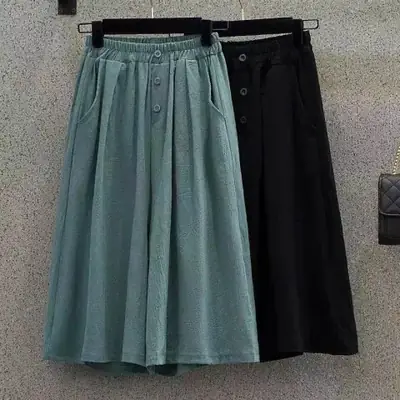 New Women's 2023 Green Wide Leg Hip Capri Skirts