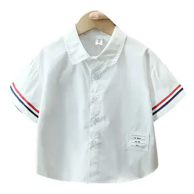 3326 Boys White Short Sleeve Shirt Summer 2025