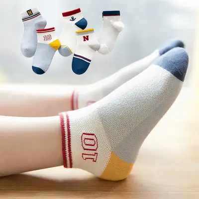 Kids Striped Mesh Socks for Boys Girls Summer Wear