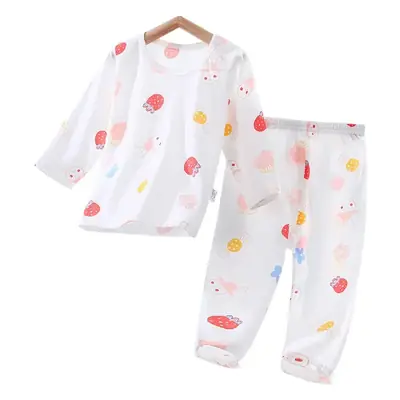 Baby Pajamas White Cotton Summer Set for Girls