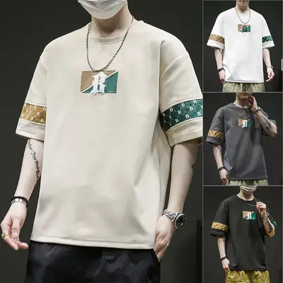 Men Grey T-Shirt with Graphic Print & Half Sleeves