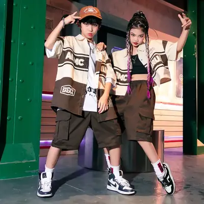 Hip Hop Boys Polo Shirt Cream Brown 2024