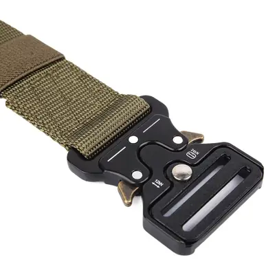 Men's Cobra Buckle Military Nylon Belt Green