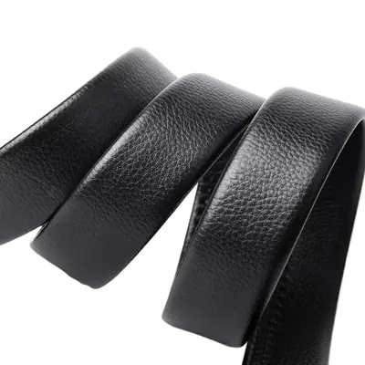 Men's Black Leather Belt with Silver Fire Design Buckle