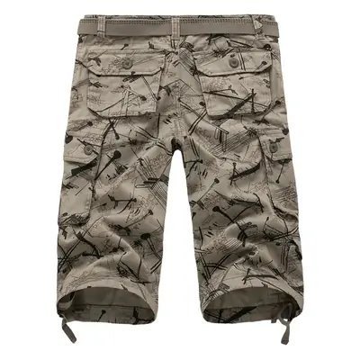 Men's Multi-Pocket Tooling Shorts Straight Casual Capri Pants
