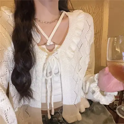 Pure Lust Style Knitted Shawl Suspender Top for Women