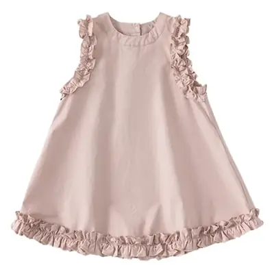 Pink Fungus Lace Vest Dress for Baby Girl Summer