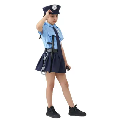 Girls Police Uniform Halloween Cosplay Dress Up Costume