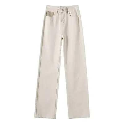 Retro Blue Wide Leg Jeans for Women Spring Autumn