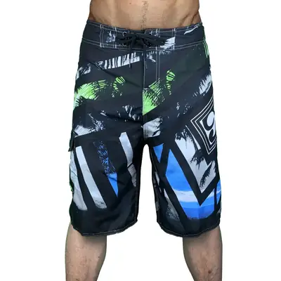 Men Printed Yellow Dragon Graphic Shorts Casual Beach Wear