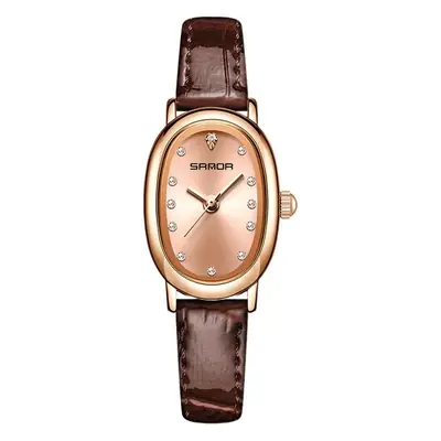 Women's Green Diamond Watch with Rose Gold Belt