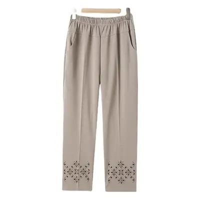Mother's Chiffon Cropped Pants Grey High Waist