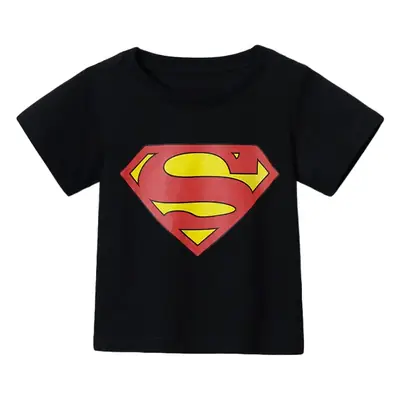 Black Cotton Round Neck T-Shirt for Kids Summer