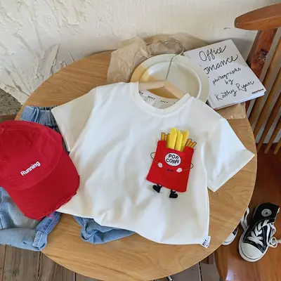 Mute Kids Cartoon T-Shirt White Short Sleeve