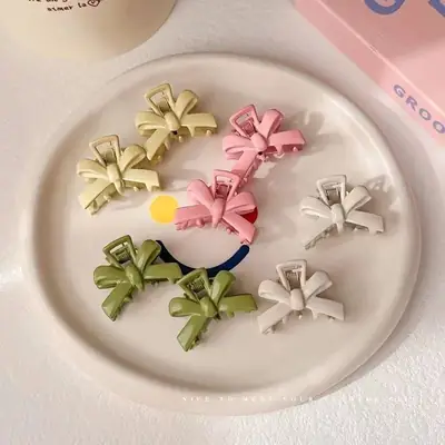 Green Bow Hair Clips for Women Autumn Winter New Year