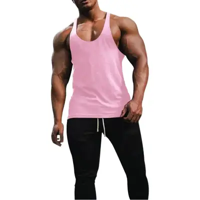 Men's Blue Slim Fit Vest Summer Fitness Wear