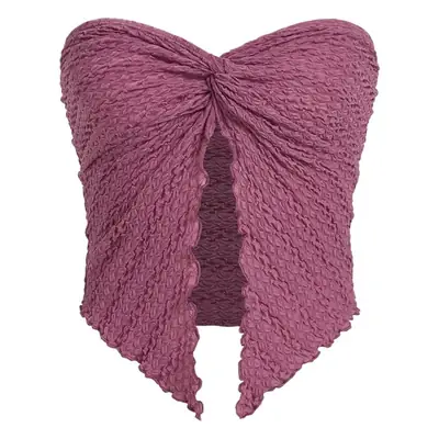 White Pleated Backless Top for Women