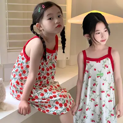 Blue Velvet Girl's Floral Nightgown with Sleeves