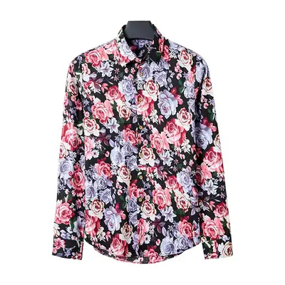 Men's Long Sleeve Floral Shirt 2023 Spring Autumn
