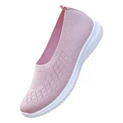 Clearance Women's Flying Woven Slip-On Shoes Black White