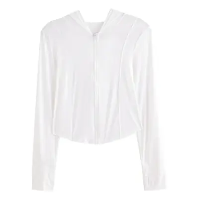 Women Sun Protection Hooded Jacket Black White Set