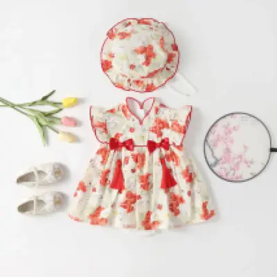 Baby Summer Dress Floral Butterfly Set