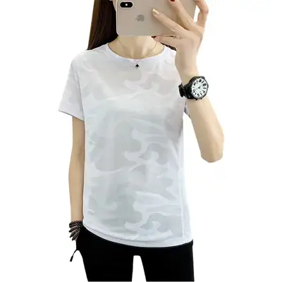 Women Camouflage Yoga T-Shirt Pink Group Buying