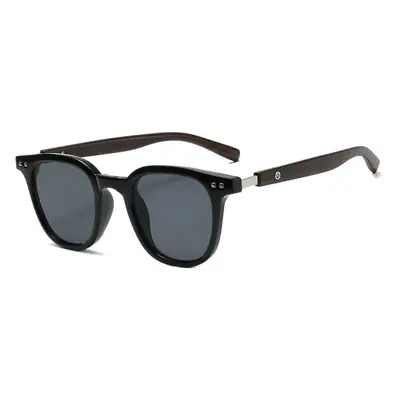 Anti-UV Sunglasses for Men Women Black Wood Grain