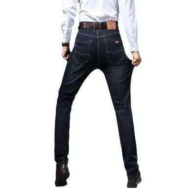 Middle-aged Men's Slim Fit Jeans Spring New Stretch