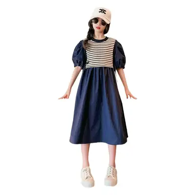 Girls White Striped Skirt Dress Summer Wear