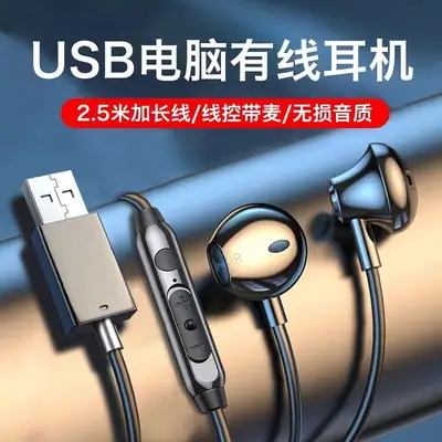 USB Headset with Mic & Earplugs for Laptop