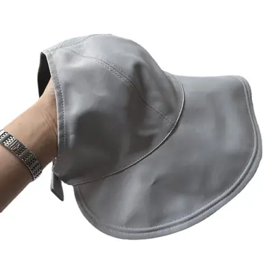 Women's Grey Reversible Bucket Hat with Large Brim